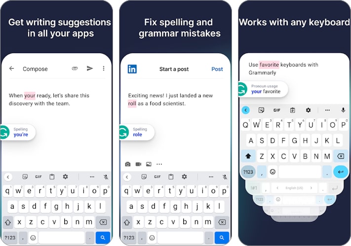 Grammarly best AI app for Android