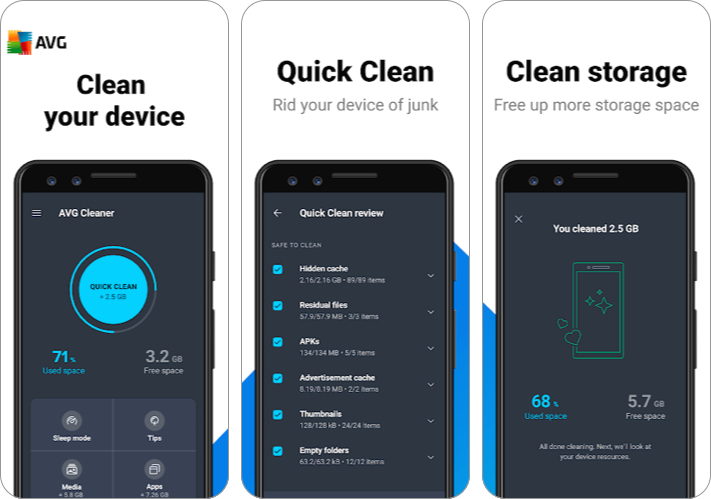AVG Cleaner and Storage Cleaner app for Android