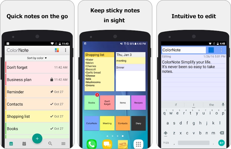 ColorNote best note-taking app for Android