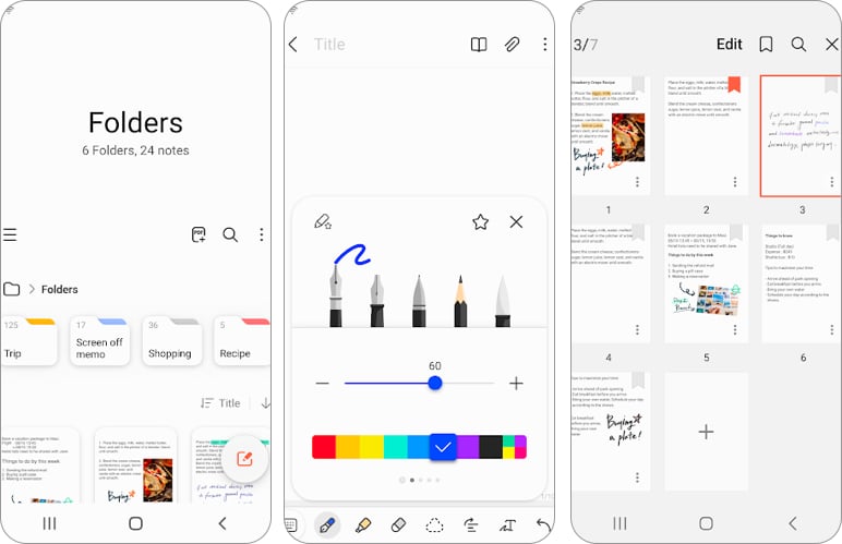 Samsung Notes best note-taking app for Android