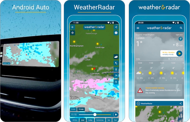 Weather & Radar best app for Android Auto