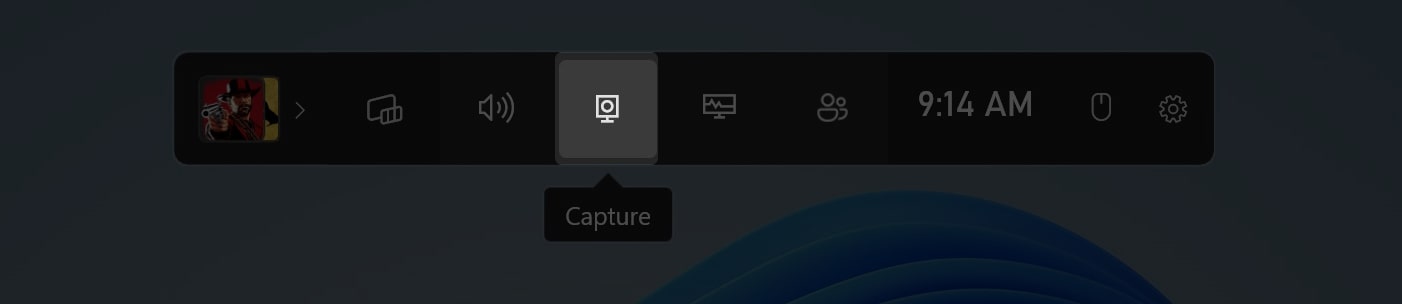 Click on the capture icon which is looks like a webcam