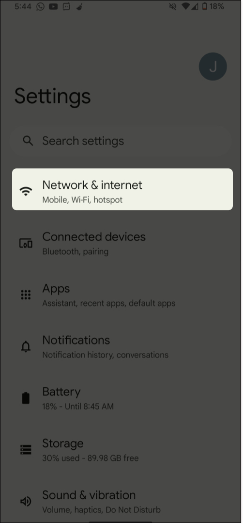 Open settings, go to network & internet