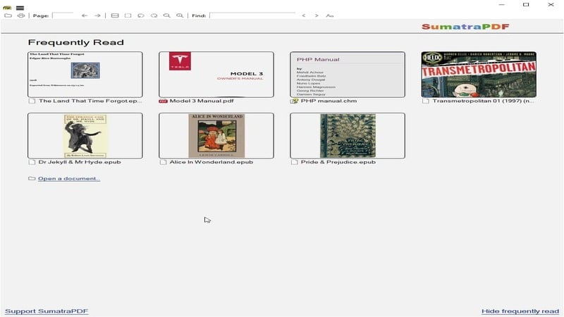 Sumatra PDF Reader ePUB viewer for Windows