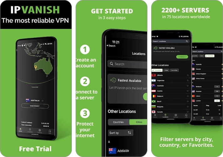 IPVanish App VPN and Ad Blocker for Android