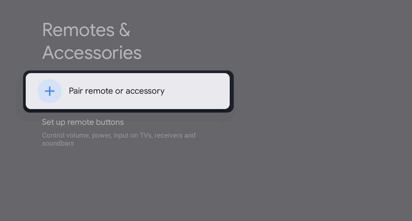 Select Pair remote or accessory