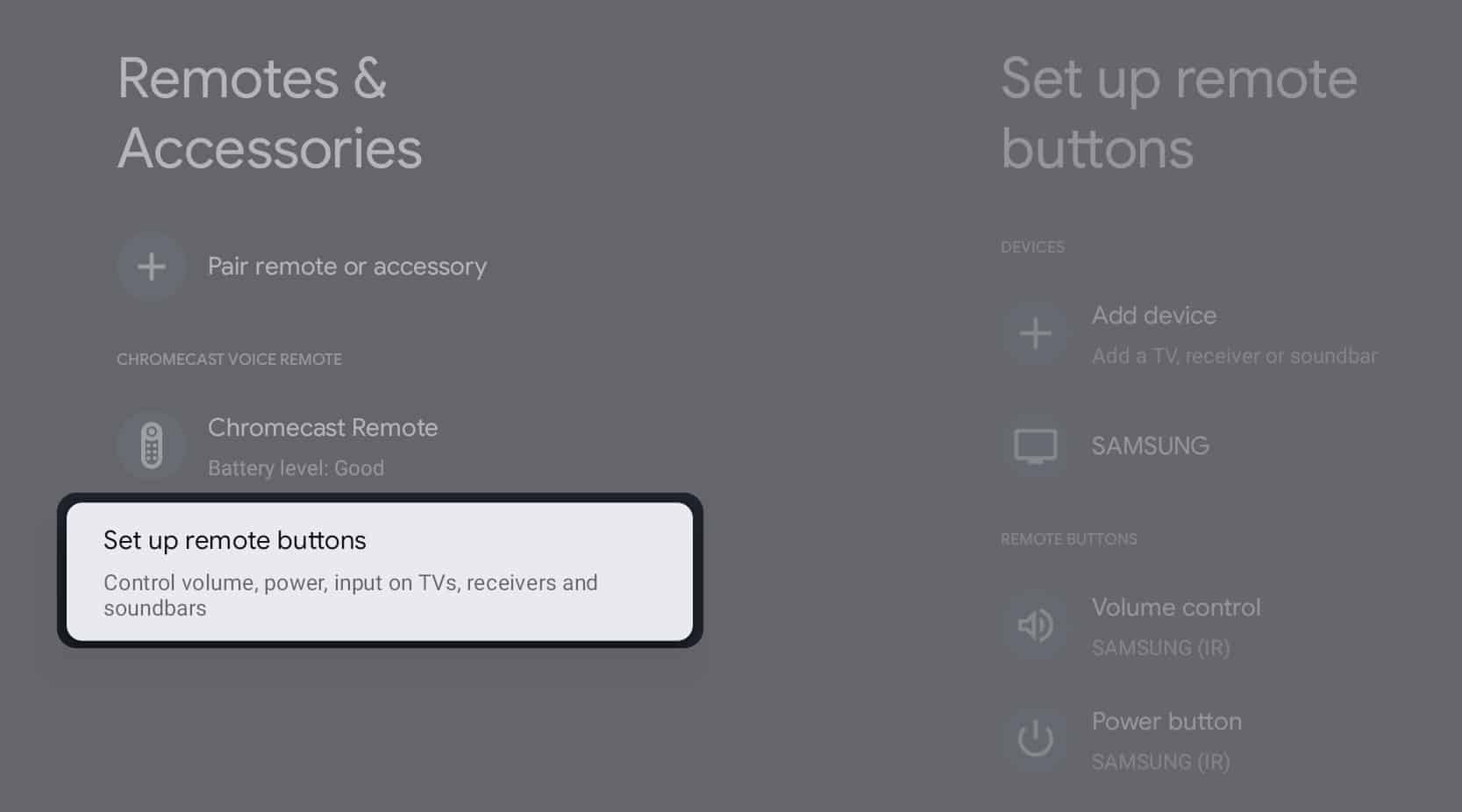 Select Set up remote buttons