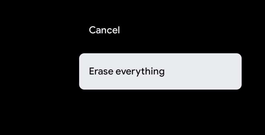 Tap on Erase everything