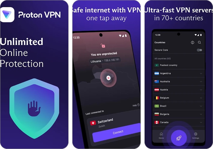 VPN Proton for Android phone